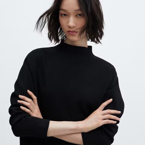 Mango High collar sweater Black 1XL NWT IN PACKAGE - Picture 8 of 11